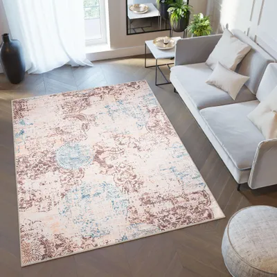 Immagine prodotto di Tappeto Tapiso TOSCANA Moderno Blu Beige Soggiorno OEKO-TEX 140 x 200 cm