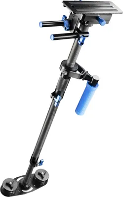 Produktbild von Walimex pro StabyPod L Schwebestativ - max.120 cm - Carbon mit Schnellwechselplatte, 15 mm Rods, Gegengewichten - Steadycam zur Stabilisierung von DSLR-Kameras, Schwarz