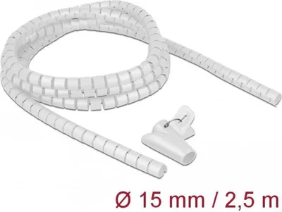 Imagen del producto de Delock 18839 DELOCK Spiralschlauch m. Einziehwerkzeug 2,5m x 15mm weiß
