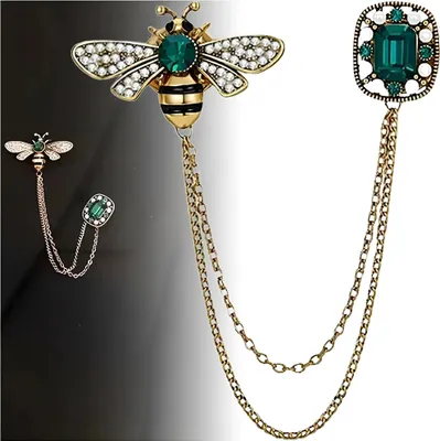 Produktbild von EDIBAZZAR | Bienenbrosche mit Zirkonia elegante Bienenkette