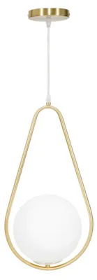 Imagen del producto de Lámpara de techo Mauro Ferretti Glamy, modelo Ablegen, casquillo E14, dimensiones 24x20x46 cm, color dorado y blanco
