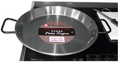 Produktbild von Garcima Paellera PATA Negra Especial Induccion Pulida 85138 Bratpfanne, 38 cm max. Durchmesser, emailliert, Induktionsherd-geeignet