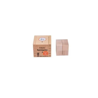 Imagen del producto de Juguete de madera. Set de 3 juguetes educativos tipo Fröbel. 8 cubos (25 x 25 x 25 mm). Dimensiones: 72 x 72 x 66 mm. Nuevo