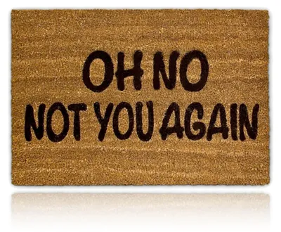 Kokos-Deurmat "OH NO" 40x60 cm, Anti-Rutsch, braun