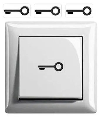Schalteraufkleber 3er-Pack, transparent, 2,5 x 1,3 cm