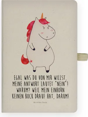 Produktbild von Mr. & Mrs. Panda notizbuch Einhorn Wut - Transparent - Geschenk, Tagebuch, Kladde, Ansage, Skizzenbuch, Arbeit, Einhörner, Büro, Unicorn, Journal, a4