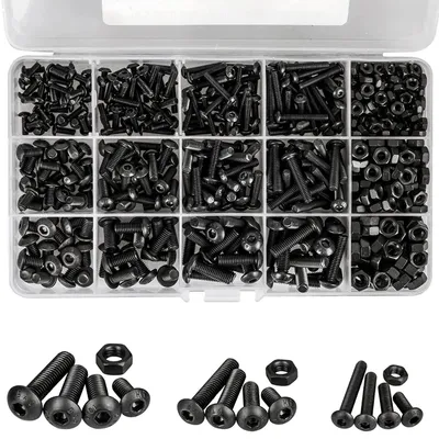 Imagen del producto de TRANKIELO® - 500 piezas de tuercas y tornillos - acero - - M1