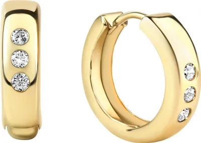 Produktbild von V Creolen 333/- Gelbgold glanz Zirkonia