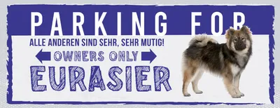 Image de vianmo Panneau en bois 10x27 cm Parking For Eurasier