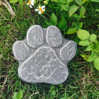 Hunde-Gedenkstein mit Pfotenabdruck, Grabstecker, Grau