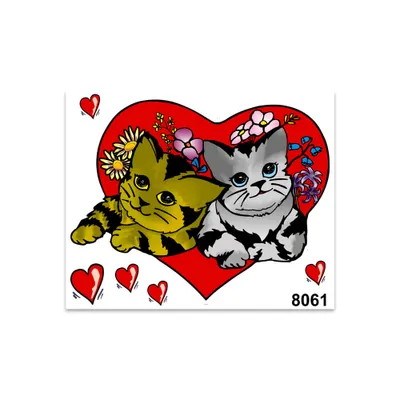 Produktbild von Sticker Herz mit Katzen 14 x 16 cm