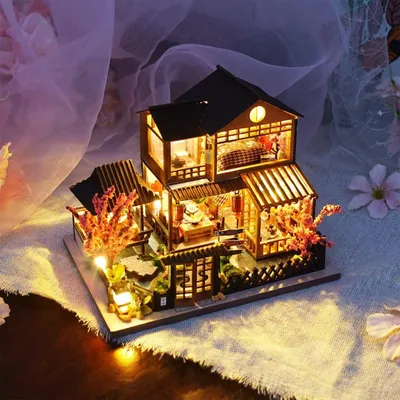 Produktbild von MODFU 3D-Puzzles, DIY Mini-Haus Bausatz, Handgefertigte Villa Modell, Bastelset für Kinder & Erwachsene, LED-Beleuchtung, Kreatives Spielzeug, Miniatur Haus zum Selbstbauen, Dekoration