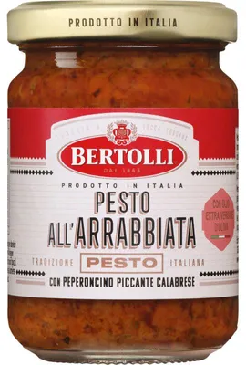 Produktbild von Bertolli Pesto all'Arrabbiata 135g – Würziges italienisches Chili-Pesto