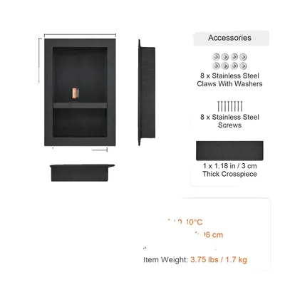 Immagine prodotto di Organizzatore per piatti doccia, doppio ripiano, design a parete, 16x24 pollici 2 strati