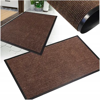 Produktbild von Schmutzfangmatte Braun 80x120 cm für Innen & Außen – Waschbar, Rutschfest, Robust, Saugfähig & Wetterfest