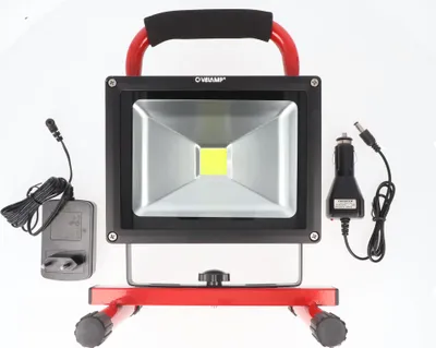 Produktbild von Velamp CYCLOP Akku-Baustrahler LED COB 20W 1200 Lumen mit 12V und 240V Ladegerät