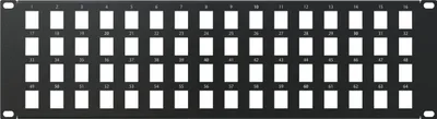 Produktbild von Patch Panel RACK 19 Zoll 3HE 64 Slots für Netzwerk Rack Schwarz Stalflex