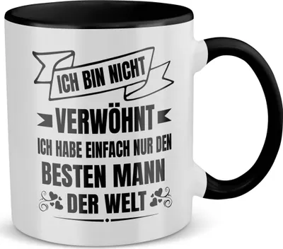 Produktbild von 22Feels Ehefrau Geschenk Erster Hochzeitstag Kaffeetasse Frauen Tasse Hochzeitsjubiläum Valentinstag Weihnachten Ehepaar Geburtstag (Weiss-Schwarz)