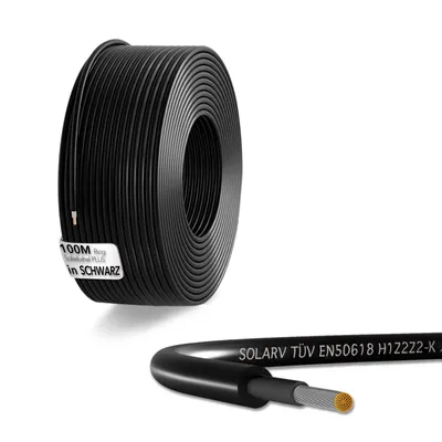 Produktbild von enjoy solar® Solarkabel Ring 100 m, 6 mm², schwarz, EN 50618, PV-Kabel, 0% MwSt.