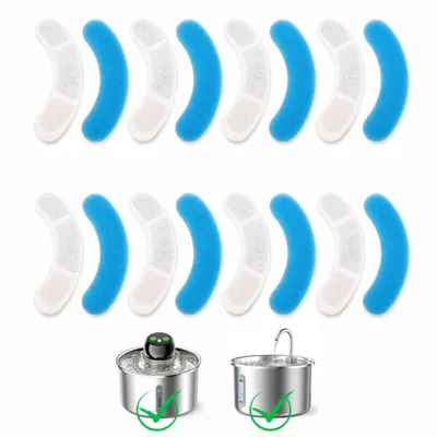 Produktbild von 8er Ersatzfilter-Set für Haustier-Trinkbrunnen | 4-Stufen-Filtration, passend für E68116003 & E68116000 Katzen- und Hundebrunnen