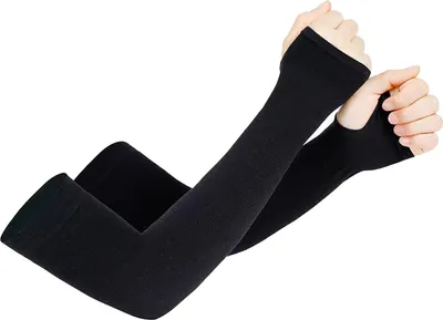 Produktbild von 2 Paar UV-Schutz-Armstulpen, einfarbig, hochelastisch, superweich, atmungsaktiv, schweißabsorbierend, schnelltrocknend, für Outdoor-Sportarten