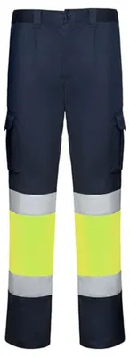 Imagen del producto de Roly Workwear - Pantalones de trabajo de alta visibilidad para hombre, modelo LT6003 (41,5R) (Azul marino/Amarillo fluorescente)