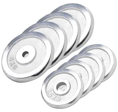 Obrázok produktu pre Gorilla Sports Súprava záťažových kotúčov, chrómovaná, 30 kg