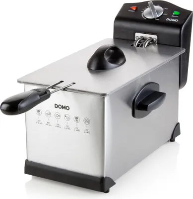 Produktbild von Domo DO514FR, Fritteuse, 3 l, 130 °C, 190 °C, Edelstahl, Drehregler