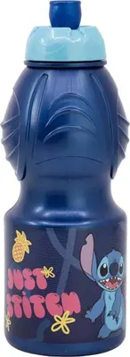 Zdjęcie produktu dla Bidon sportowy dla dzieci STOR 75032, 400ml, Stitch Palms, niebieski