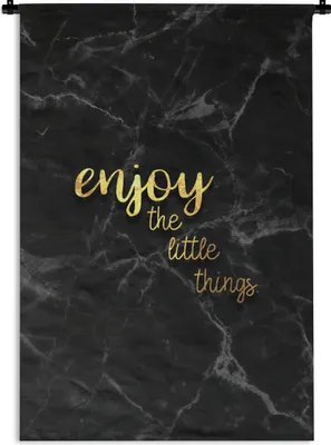Produktbild von MuchoWow® Wandteppich Wandbehang Zitate - Sprichwörter - Gold - Marmor 90x135 cm Tapisserie Dekoration Wandtuch - Baumwolle - Wandskulptur