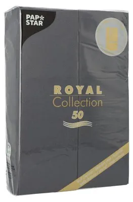 Produktbild von Servietten "ROYAL Collection" 48 cm x 30 cm schwarz mit Besteckfalz