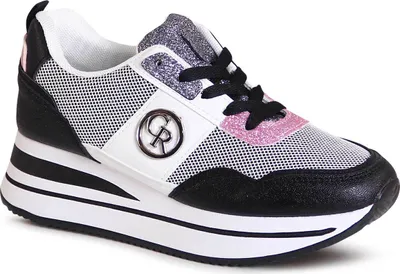 Produktbild von topschuhe24 2667 Damen Keil Sneaker Plateau Halbschuhe Glitzer, Farbe:Schwarz, Größe:37 EU