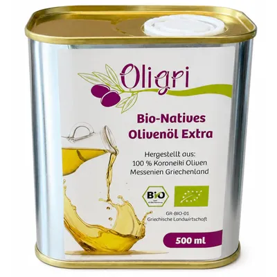 Produktbild von Oligri Bio Olivenöl Nativ Extra 500 ml – Koroneiki aus Griechenland