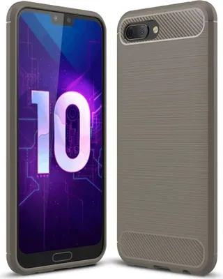 Produktbild von Huawei Honor 10 Lite Hülle Silikon Grau Carbon Optik Case TPU Handyhülle Bumper 211768