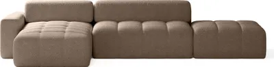 Produktbild von FEDVE Ecksofa RIFU LA aus Bouclé-Stoff mit Schlaffunktion, Braun