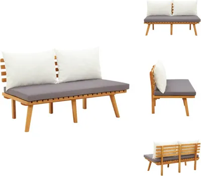 Image de vidaXL Banc de jardin avec coussins 115 cm bois massif acacia - éléments de canapé de jardin
