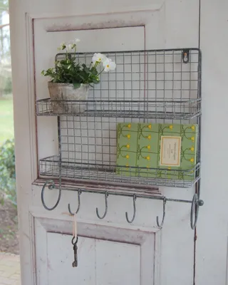 Produktbild von Landhaus Wandkorb OTTO mit Hakenleiste im Shabby antique chic