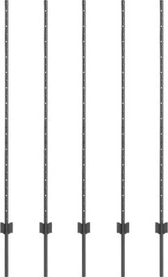 Zdjęcie produktu dla vidaXL Słupek ogrodzeniowy 5 szt. szary 140 cm stalowy
