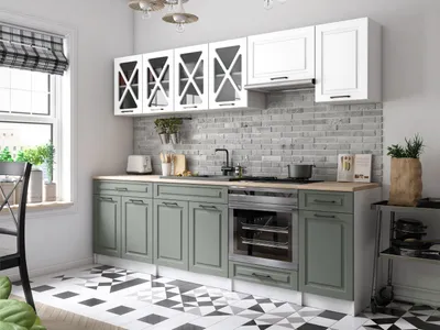 Obrázek produktu pro Kuchyňská linka GERTRID 260cm - Bílá + olive