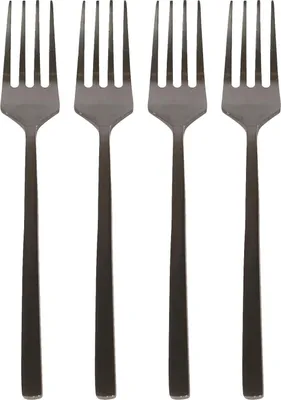 Produktbild von Kuchengabeln aus Edelstahl – 15 cm – Schwarz – 4er-Pack