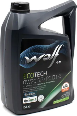 Produktbild von WOLF Ecotech SP/RC D1-3 für 0W-20 5 Liter Motoröl Motorenöl Vollsynthetisch Acura SFU Buick SFU Cadillac SFU Chevrolet SFU MS-6395 9.55535-CR1 Öl