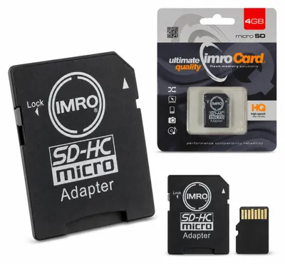 Zdjęcie produktu dla Imro karta pamięci 4GB microSDHC kl. 10 + adapter