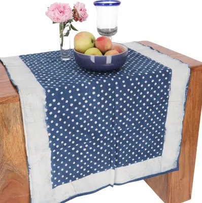 Produktbild von Tischdecke, Tischläufer Blockdruck, Boho Tischdecke 50*120 cm - Blau 1, Baumwolle, Tischläufer, Tischdecken