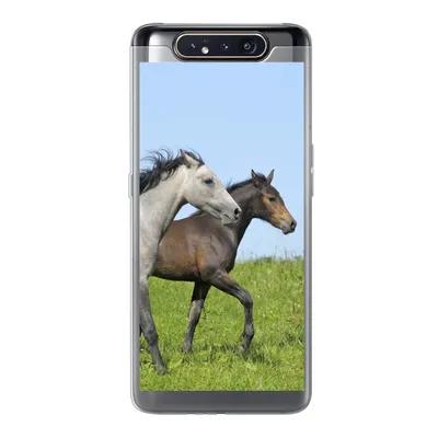 Produktbild von MuchoWow® Handyhülle Schutzhülle Hülle für Samsung Galaxy A80 Pferde - Tiere - Gras Silikon Softcase Handy Hülle - Schutzdeckel
