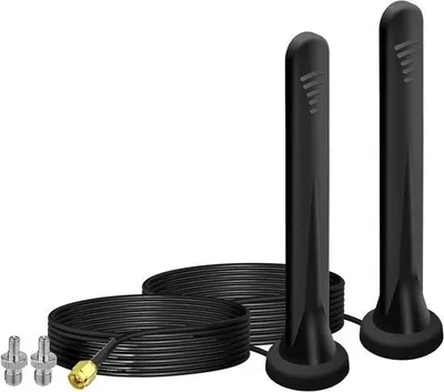 Zdjęcie produktu dla 2 sztuki Wzmacniacz sygnału anteny 5G LTE, dookólna antena sieciowa - 15 dBi, złącze SMA/TS9, podstawa magnetyczna, kabel 3 m