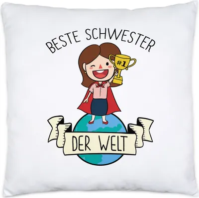 Produktbild von Beste Schwester Sieht so aus Kissen inkl. Füllung Lieblingsschwester Geschenkidee Geburtstag Bruder Schwester
