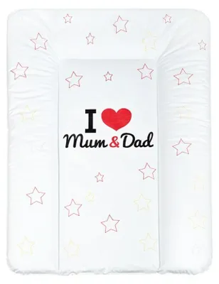 Obrázek produktu pro Přebalovací podložka měkká New Baby I love Mum and Dad bílá 70x50cm