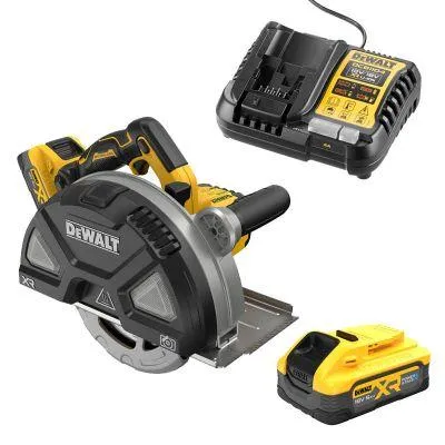 Image de Scie circulaire métal 184mm xr 18V 5AH li-ion brushless powerstack - DEWALT - DCS383H2-QW