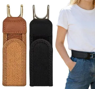 Produktbild von Gürtel ohne Schnalle - 2 Stück - Verstellbarer Schnallenloser Gürtel - Für Jeans, Anzughosen, Cargohosen - für Damen und Herren - Schwarz,braun