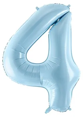 Obrázek produktu pro Fóliový balónek číslo 4, 86 cm, světle modrý